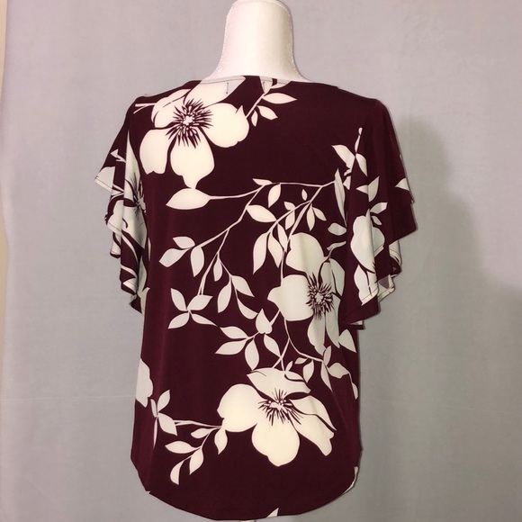 Liz Claiborne floral women blouse short sleeves - Picture 2 of 7